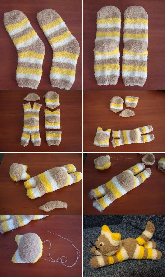 sock kitten diy easy socks pattern yarn leave need
